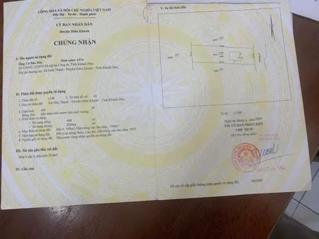 BÁN ĐẤT DIÊN LẠC (Diên Thạnh) NGAY GẦN KHU HÀNH CHÍNH DIÊN KHÁNH MỚI