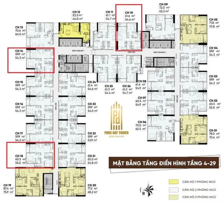 Suất nội bộ căn đẹp 60m2 2pn chỉ 2,250 bao sang tên