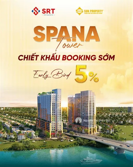 Căn hộ spana tower 100% view sông early bird 5% miễn gốc và lãi 30 tháng sun group châu mỹ srt