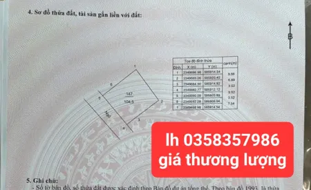 Bán đất 104.5m² ngang 9.62m giá 4.68 tỷ Xã Sóc Sơn