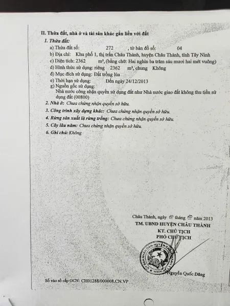 Đất nông nghiệp châu thành