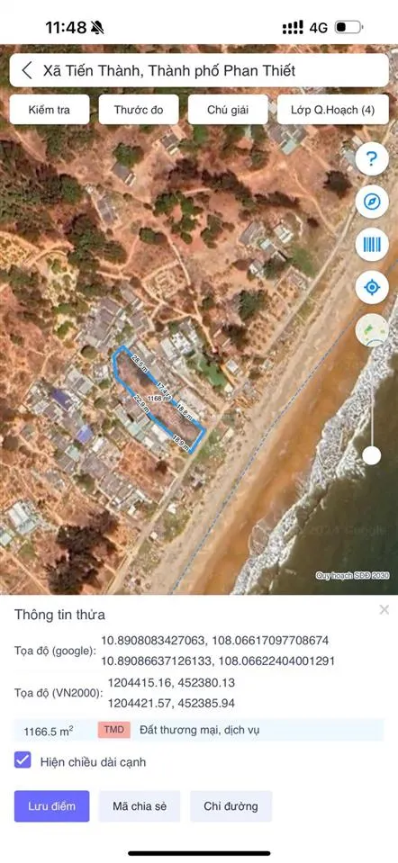 Bán lô đất mặt tiền đường ven biển trần lê, xã tiến thành, tp phan thiết view biển trực diện