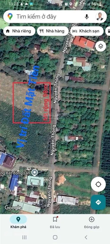 Bán đất dt 6377m2 rộng 98m mặt tiền đường nguyễn thông, thị trấn tân minh, hàm tân, bình thuận, 16t