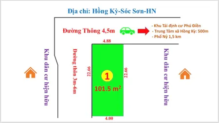 Chính Chủ Cần Tiền Chuyển Nhượng Lại Lô Đất Cức Đẹp tại Sóc Sơn, Hà Nội