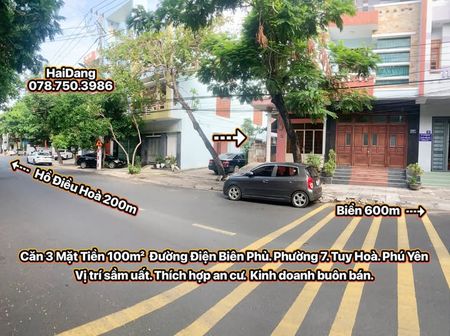 Căn góc 3 mặt tiền đường Điện Biên Phủ, Tuy Hoà, đầu tư sinh lời ngay