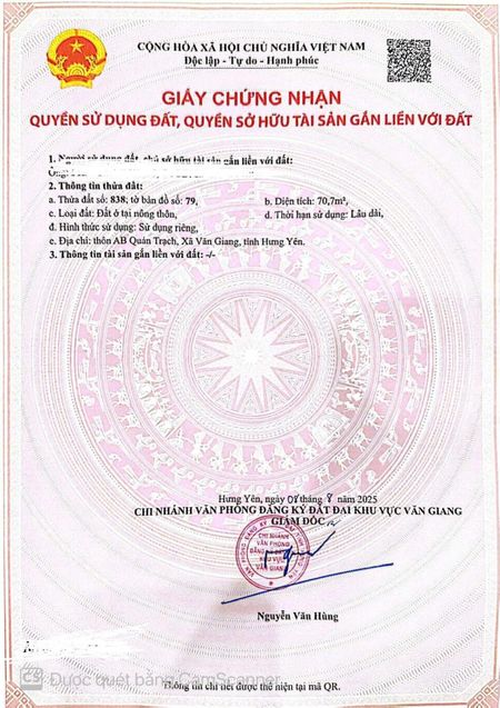 Tài chính nhỉnh 3 tỷ sở hữu ngay 70,7m2 Ab Quán Trạch, Văn Giang đường 4m, thông các ngả