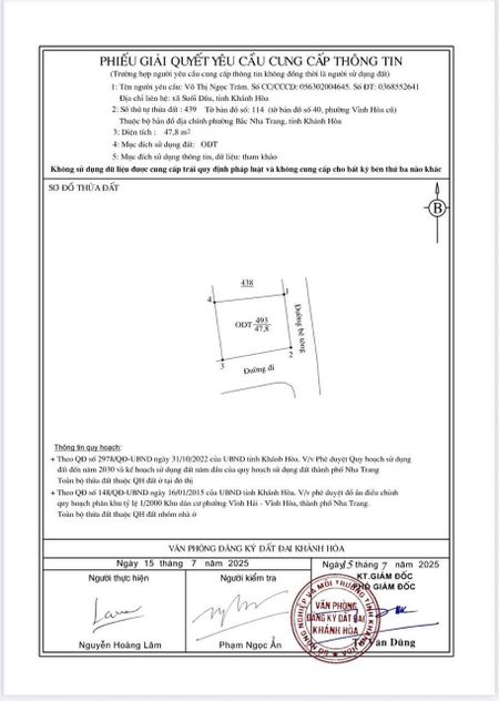 Bán lô đất 2 mặt tiền đường 6m quy hoạch 13m Phường Bắc Nha Trang 2tỷ8