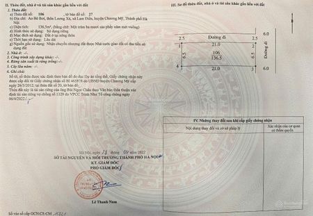 Bán đất giãn dân tại Lam Điền, Chương Mỹ, Hà Nội, giá tốt 5 tỷ, 136.5m2