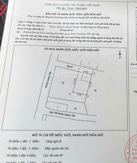 Chính chủ cần bán mảnh đất mặt đường Quang Tiến - Mặt tiền 8m - Ô tô đỗ cửa - Chỉ 1.75 tỷ