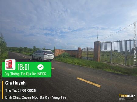 Đất 9722,1m2 có 300m2 thổ cư ngay chợ Bình Châu, TP. HCM, giáp đường nhựa, cách biển 1,2km