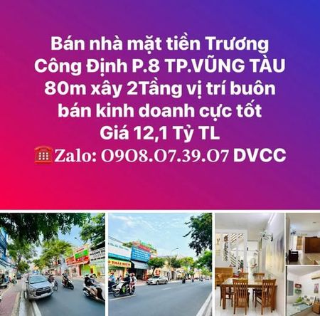 Bán nhà mặt tiền Trương Công Định, Vũng Tàu - Vị trí đắc địa, kinh doanh sầm uất