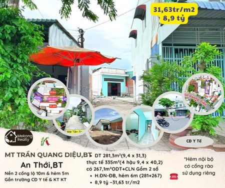 Bán nhà 335m² ở mặt tiền Trần Quang Diệu gần Bệnh viện Tâm Đức 8,9 tỷ