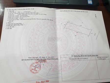 Đất thổ cư 92m2 tại Xã Hòa Phú, H.Long Hồ, T.Vĩnh Long bán