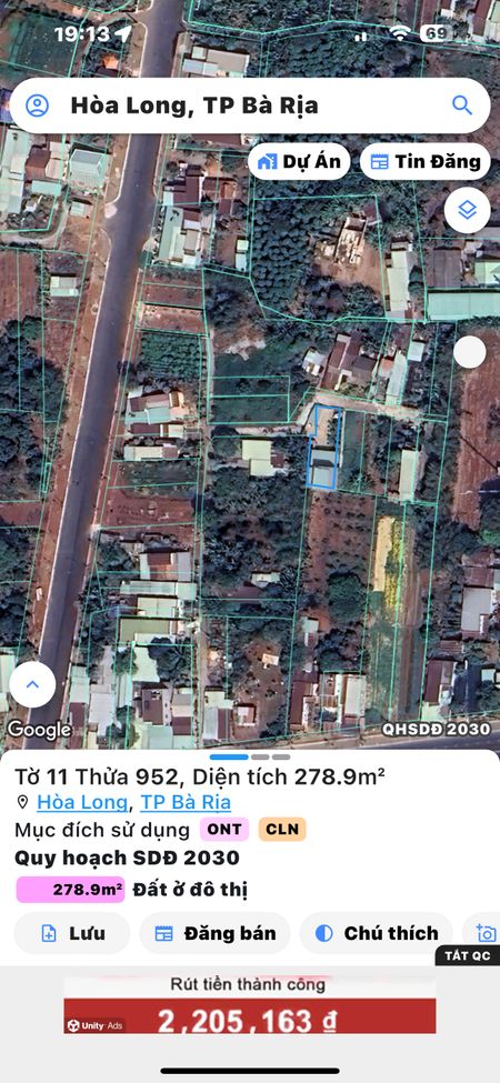 CẦN BÁN Căn nhà lầu gần chợ Hòa Long, tp Bà Rịa Nhà 1 trệt, 1 lầu , 3 phòng ngủ nằm mt đường nhựa