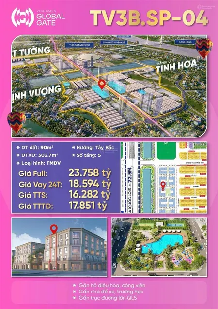 Shophouse sẻ khe 3 mặt thoáng hàng chủ đầu tư vị trí đẹp dễ cho thuê kinh doanh thuận lợi