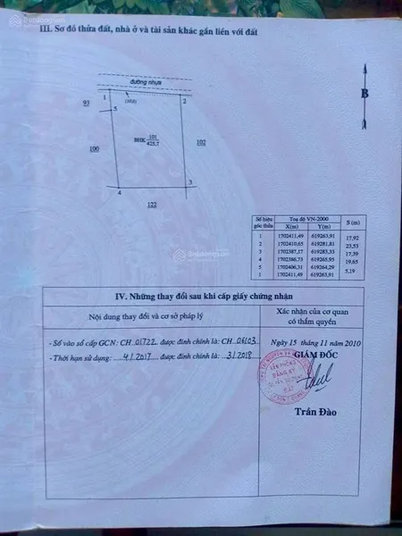 Quang vinh chào bán lô đất 425m2 mặt tiền đường nhựa. gần kdc và khu tổ hợp du lịch lý sơn cáp treo