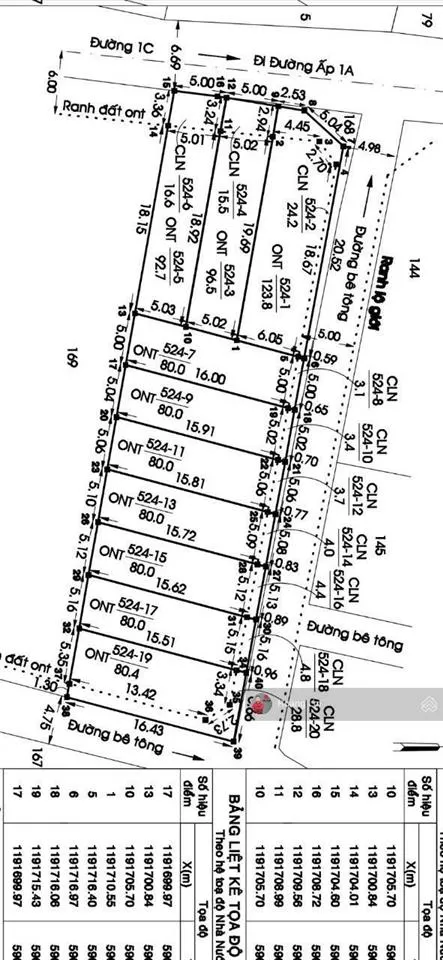 Bán đất mặt tiền kế 106 đường 1c, vĩnh lộc b, bình chánh giáp bến lội. dt 5 x 17m 85m2 thổ 3.19 tỷ