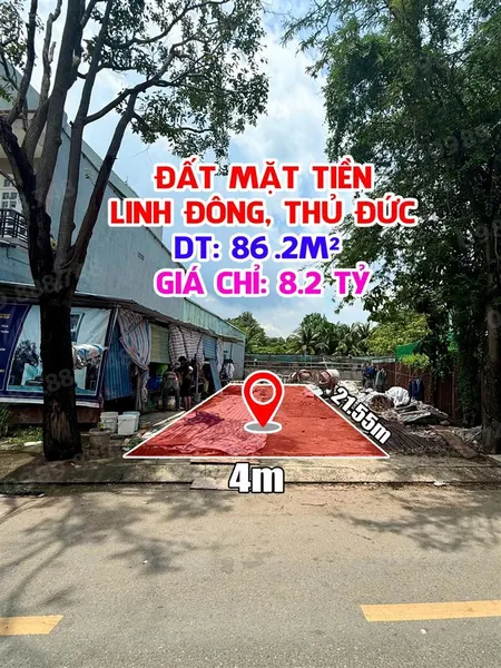 Đất mặt tiền đường số 26, linh đông đường 8m, dt 86.2m giá chỉ 8.2 tỷ