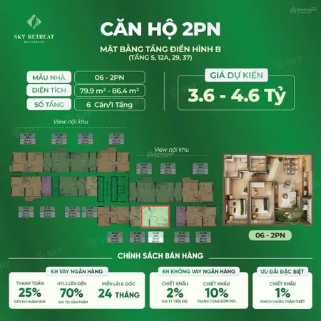 2 phòng ngủ view ngoại khu hướng nam tầng 36 toà s2 giá gốc 3ty740 ( ko chênh )