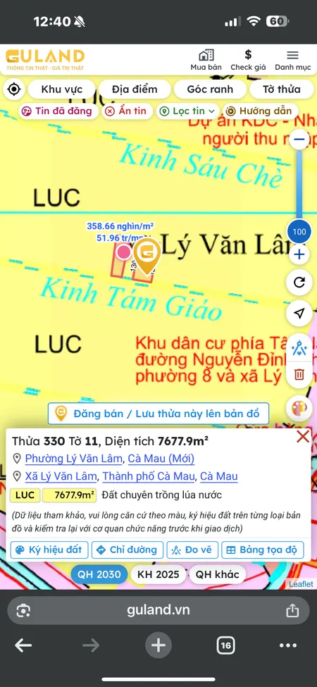 Bán 6217,7 m2 đất nông nghiệp kênh tám giáo