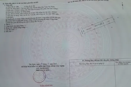 ĐẤT CHÍNH CHỦ - Giá tốt - Vị Trí Đẹp tại khu phố 3, thị trấn Bến Cầu, Tây Ninh