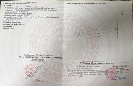 Bán đất 448m2 đường đt12b, thị trấn vĩnh bình, gò công tây. có 300m2 thổ cư, sổ hồng, 650 triệu