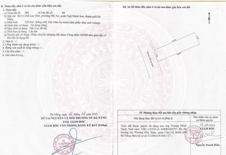 Bán lô đất biển chế lan viênngũ hành sơnđà nẵng 0905 890 ***