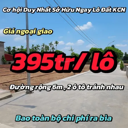 Duy nhất tại phường lưu kiếm giá chỉ 395 triệu/lô đường rộng 7m 2 ô tô tránh nhau
