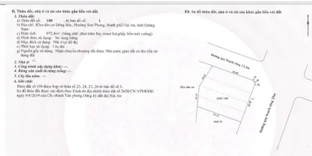 Đất trung tâm hội an tại lý nam đế, hội an, quảng nam. 70 triệu/m2, 972 m2. đất thương mại dịch vụ