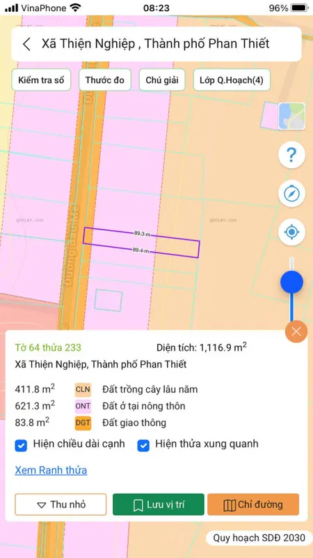 Bán đất 1117m² ngang 12,5m giá 1.7 tỷ Phường Mũi Né