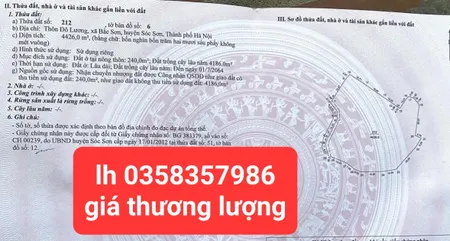Bán đất 4426m² ngang 50m giá 11 tỷ Xã Trung Giã