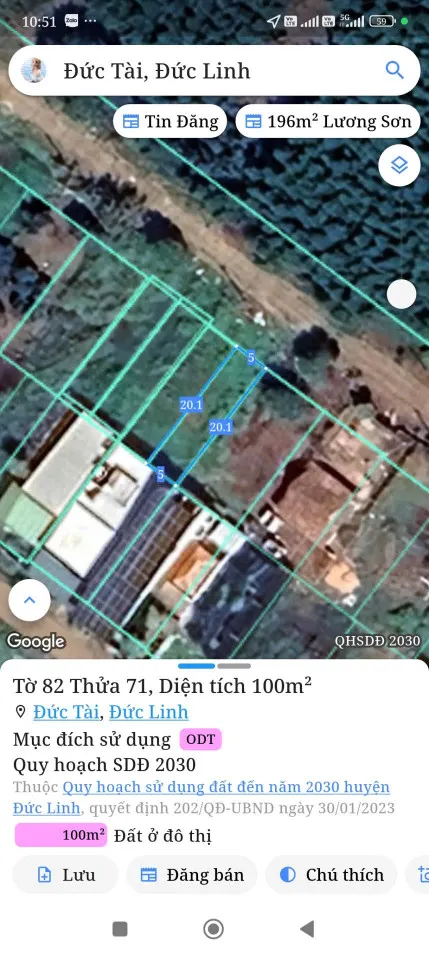 Bán đất 100m² ngang 5m giá 950 triệu Xã Hoài Đức