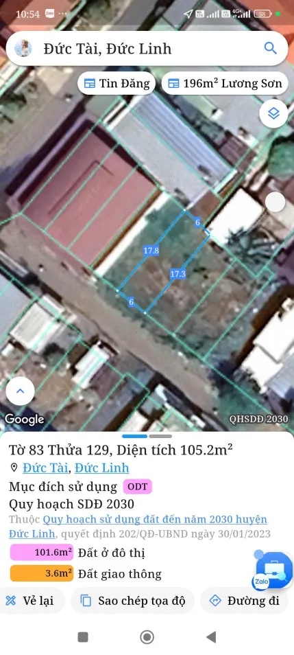 Bán đất 105m² ngang 6m giá 1.75 tỷ Xã Hoài Đức
