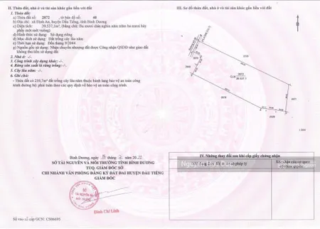 Bán 41ha (41 mẫu) mặt tiền dt 744. xã định an, h dầu tiếng, bình dương. 5 tỷ / ha