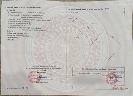 Bán đất tđc cây lim hải an giá tốt mặt tiền 4,5m. giá hơn 2 tỷ