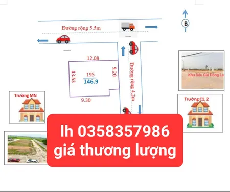 Bán đất 146.9m² ngang 13.53m giá 2.7 tỷ Xã Nội Bài