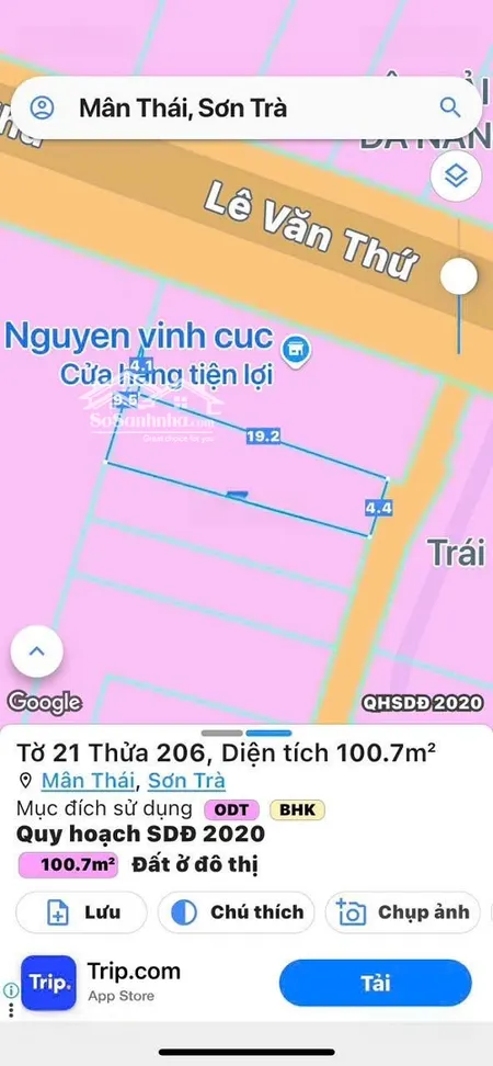 Bán đất Kiệt đường Lê Văn Thứ, Biển Mân Thái, Sơn Trà, đà Nẵng