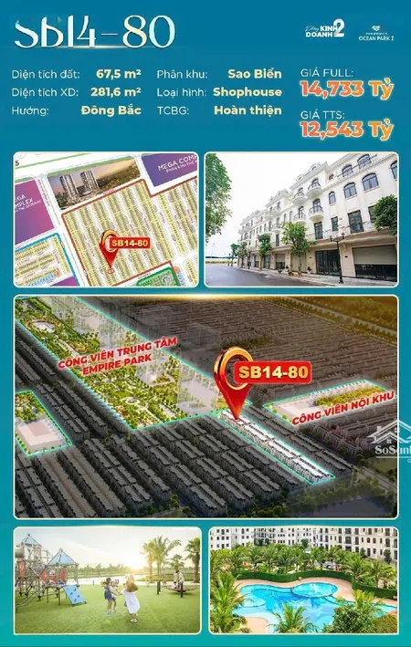 Bán Shophouse Vị Trí Vàng Kinh Doanh Cực đỉnh Cạnh 9 Toà Chung Cư Masterise Và Công Viên Empire