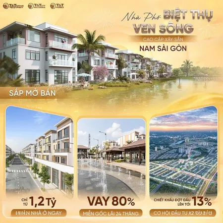 Sở Hữu Nhà Phố Liền Kề Phú Mỹ Hưng Giá Chỉ 54tr/m2. Booking đợt 1 Ck Lên Tới 13%. Bank Hỗ Trợ 80%