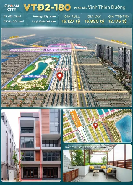 Vtd2-180 Nhà Phố Xẻ Khe đã Hoàn Thiện Sẵn Sàng Khai Thác Cạnh Vịnh Biển Bốn Mùa, Grand Worl
