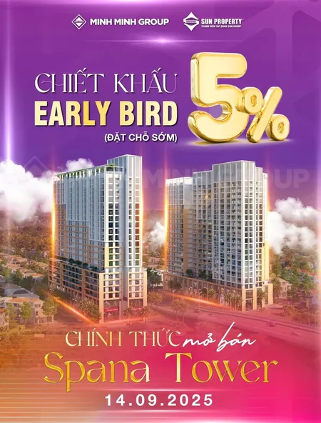 Spana Tower Ra Mắt đợt đầu Tiên. Biểu Tượng Mới Hòa Xuân, Chỉ Từ 2,5 Tỷ. Booking Ngay 50 Triệu!