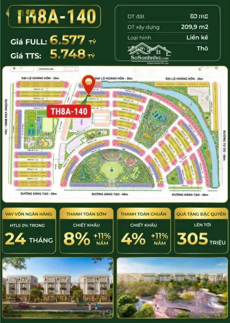 Bán Bt Tại Vinhomes Golden City Dương Kinh - Hải Phòng, Chỉ 5,7 Tỷ, 65m2, 5 Tầng, Pháp Lý đầy đủ