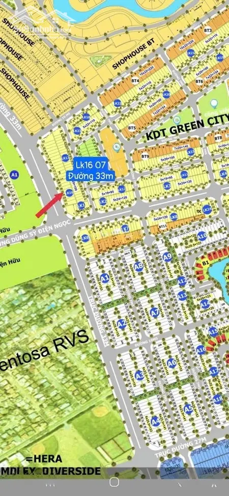 đường 33m .ngang 6m .kđt Green City.giá Tốt Nhất Dự án 3.5ty.trục đường Huyết Mạch Thông Các Dự án