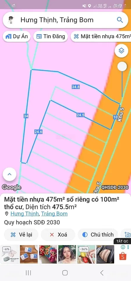 Nhà Vườn Mái Thái 475m2 Có Thổ Cư Gần Phố,xã Hưng Thịnh ,tỉnh đồng Nai,gần Ql1a