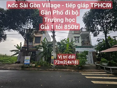 72m2(4x18)đường Số 10 Rộng 17m Kdc Sài Gòn Village Long Hậu Cần Giuộc - Tiếp Giáp Tphcm Giá 1,85 Tỷ