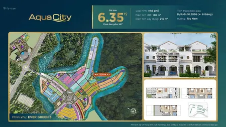 Nhà Phố 6x20 Vị Trí đẹp Tại Dự án Aqua City - Tiện ích đầy đủ
