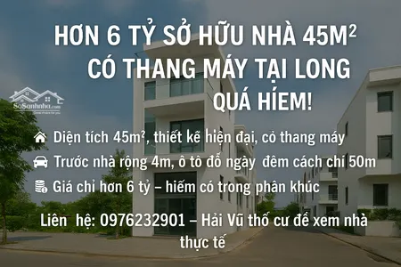 Bán Nr Tại đường Phúc Lợi, 7 Tỷ, 45m2, 3pn, 4wc, Mặt Tiền 4.5m, View đẹp, Hàng Hot