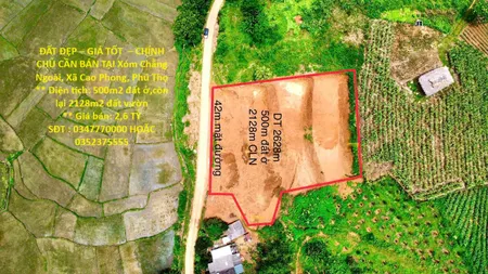 ĐẤT ĐẸP – GIÁ TỐT  – CHÍNH CHỦ CẦN BÁN TẠI Xóm Chằng Ngoài, Xã Cao Phong, Phú Thọ
