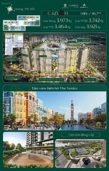 Cơn sốt đầu tư săn ngay căn 1pn + view sông venice ngắm pháo hoa hàng tuần. vốn ban đầu chỉ 780tr