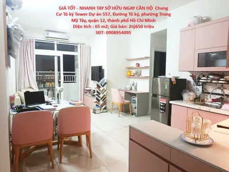 GIÁ TỐT - NHANH TAY SỞ HỮU NGAY CĂN HỘ  Chung Cư Tô ký Tower  Vị Trí Tại Quận 12, TP HCM